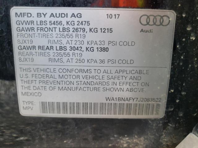 Photo 10 from auction – 2018 AUDI Q5 PREMIUM with VIN WA1BNAFY7J2083522