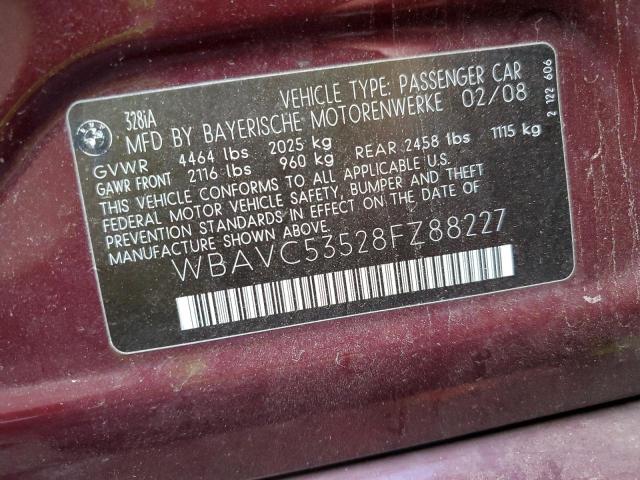 Photo 10 from auction – 2008 BMW 328 I SULE with VIN WBAVC53528FZ88227