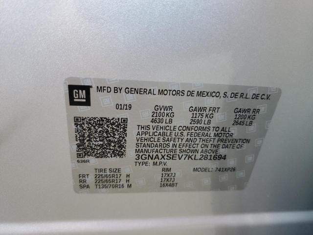 Photo 10 from auction – 2019 CHEVROLET EQUINOX LS with VIN 3GNAXSEV7KL281694