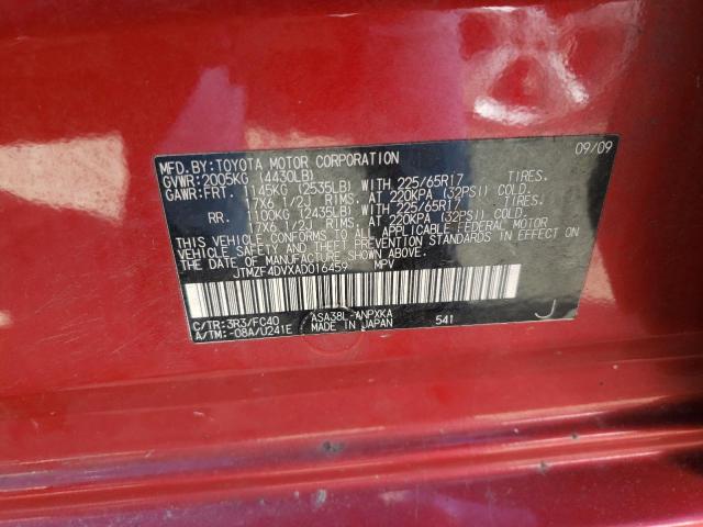 Photo 10 from auction – 2010 TOYOTA RAV4 with VIN JTMZF4DVXAD016459
