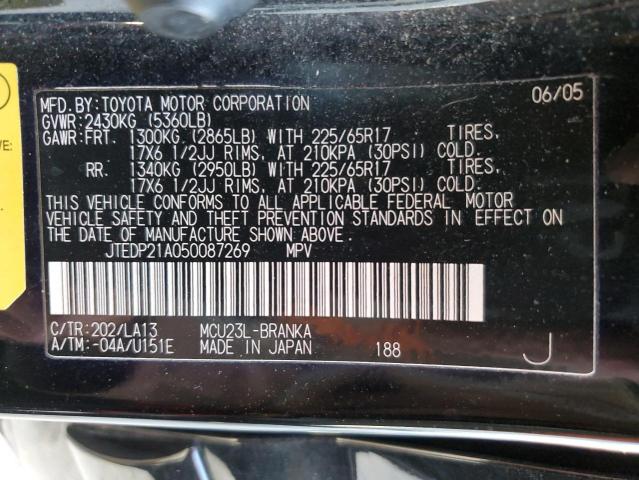 Photo 10 from auction – 2005 TOYOTA HIGHLANDER with VIN JTEDP21A050087269