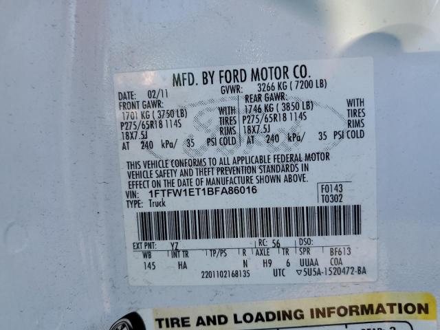 Photo 10 from auction – 2011 FORD F150 SUPER with VIN 1FTFW1ET1BFA86016