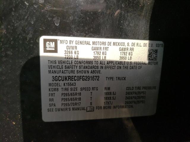 Photo 10 from auction – 2015 CHEVROLET SILVERADO with VIN 3GCUKREC0FG291672