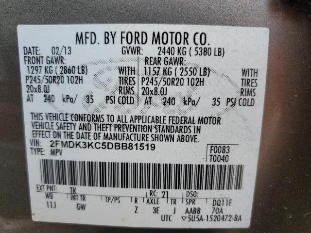 Photo 10 from auction – 2013 FORD EDGE LIMIT with VIN 2FMDK3KC5DBB81519