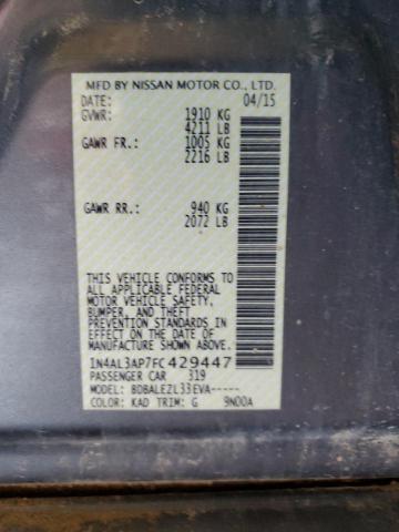 Photo 10 from auction – 2015 NISSAN ALTIMA 2.5 with VIN 1N4AL3AP7FC429447