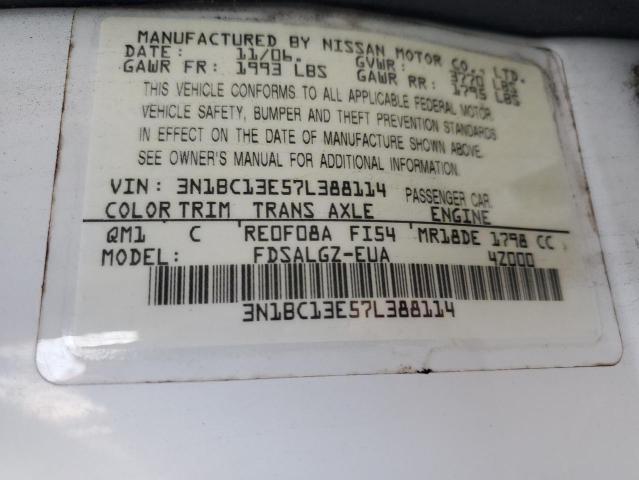 Photo 10 from auction – 2007 NISSAN VERSA S with VIN 3N1BC13E57L388114