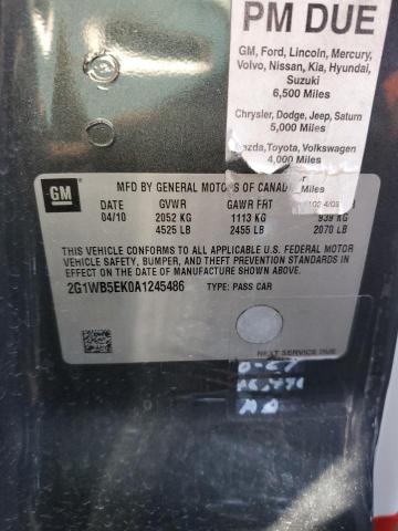 Photo 10 from auction – 2010 CHEVROLET IMPALA LT with VIN 2G1WB5EK0A1245486