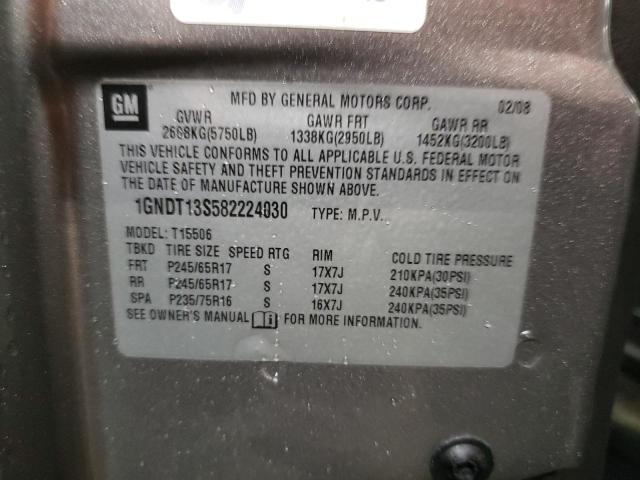 Photo 10 from auction – 2008 CHEVROLET TRAILBLAZE with VIN 1GNDT13S582224030