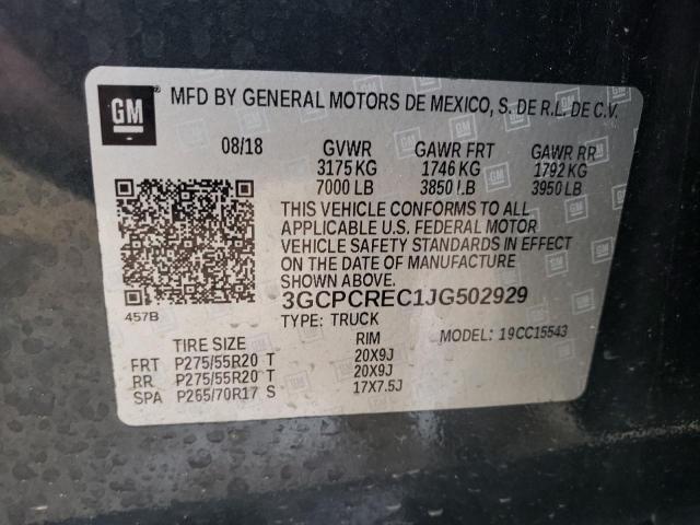 Photo 10 from auction – 2018 CHEVROLET 1500 with VIN 3GCPCREC1JG502929