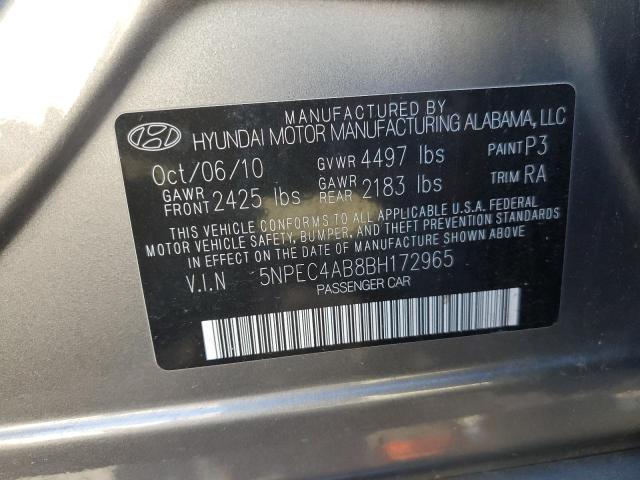 Photo 10 from auction – 2011 HYUNDAI SONATA SE with VIN 5NPEC4AB8BH172965