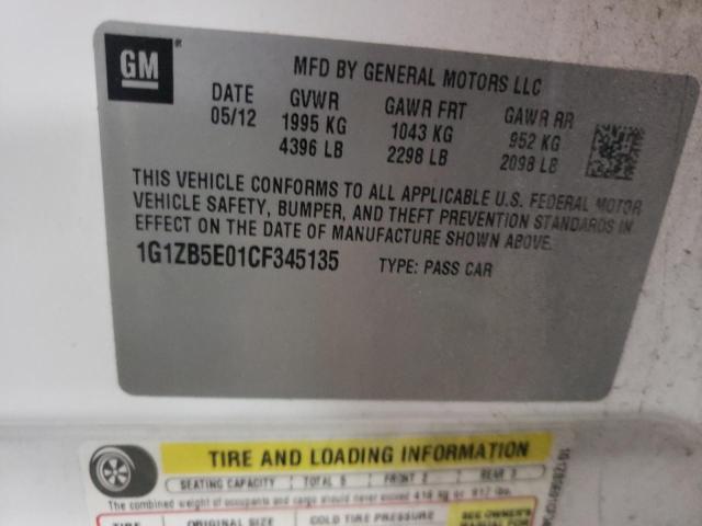 Photo 10 from auction – 2012 CHEVROLET MALIBU LS with VIN 1G1ZB5E01CF345135