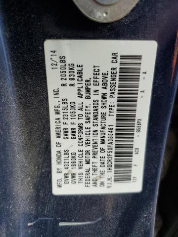 Photo 10 from auction – 2015 HONDA ACCORD SPO with VIN 1HGCR2F50FA085461