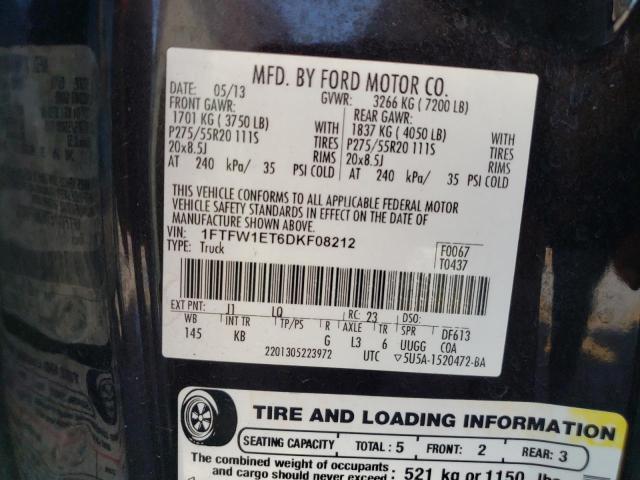 Photo 10 from auction – 2013 FORD F150 SUPER with VIN 1FTFW1ET6DKF08212