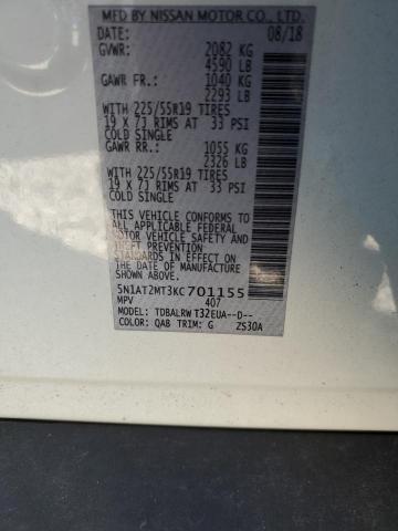 Photo 10 from auction – 2019 NISSAN ROGUE S with VIN 5N1AT2MT3KC701155