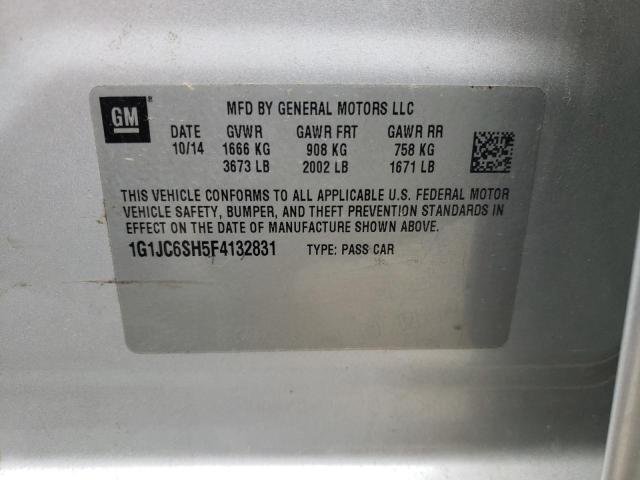 Photo 10 from auction – 2015 CHEVROLET SONIC LT with VIN 1G1JC6SH5F4132831