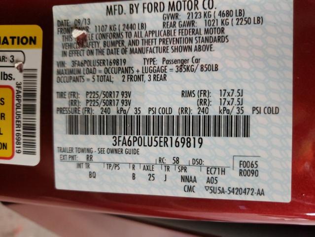 Photo 10 from auction – 2014 FORD FUSION SE with VIN 3FA6P0LU5ER169819