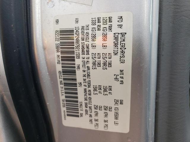 Photo 10 from auction – 2007 DODGE GRAND CARA with VIN 1D4GP24R07B211599