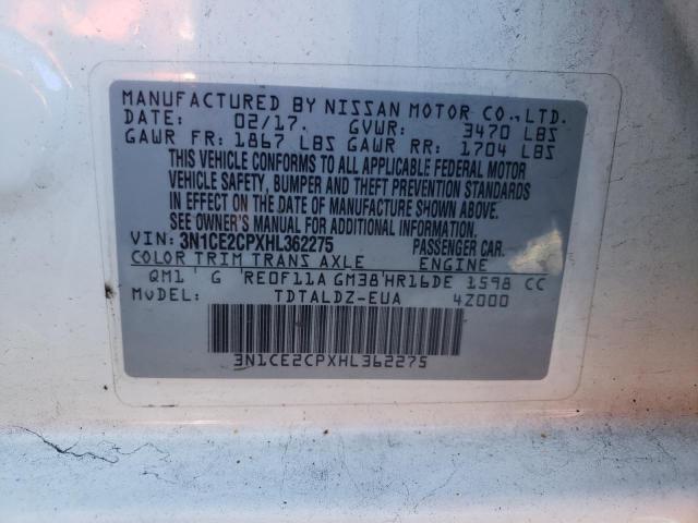 Photo 10 from auction – 2017 NISSAN VERSA NOTE with VIN 3N1CE2CPXHL362275