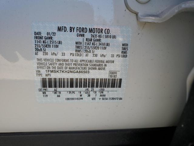 Photo 10 from auction – 2022 FORD EXPLORER S with VIN 1FMSK7KH2NGA86503