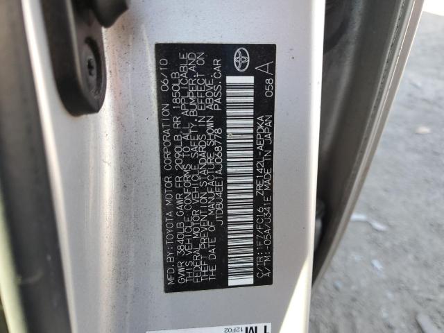 Photo 10 from auction – 2010 TOYOTA COROLLA with VIN JTDBU4EE1AJ068778