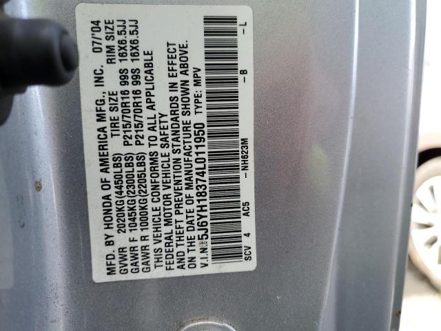 Photo 10 from auction – 2004 HONDA ELEMENT LX with VIN 5J6YH18374L011950