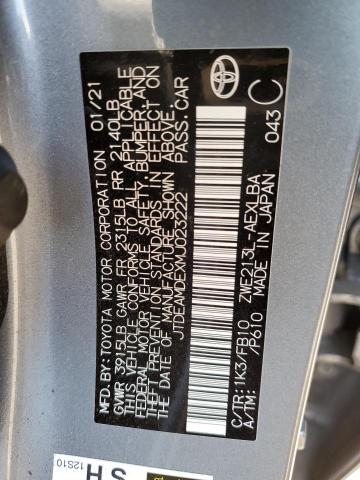 Photo 10 from auction – 2021 TOYOTA COROLLA LE with VIN JTDEAMDEXMJ023222