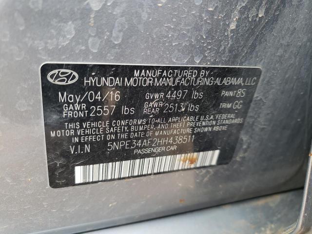 Photo 10 from auction – 2017 HYUNDAI SONATA with VIN 5NPE34AF2HH438511