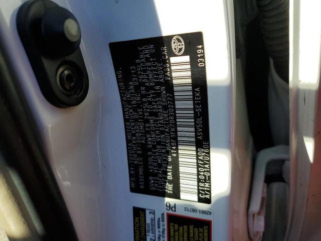 Photo 10 from auction – 2013 TOYOTA CAMRY L with VIN 4T4BF1FK7DR302777