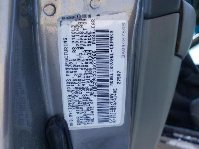 Photo 10 from auction – 2001 TOYOTA CAMRY CE with VIN 4T1BG22K31U077966