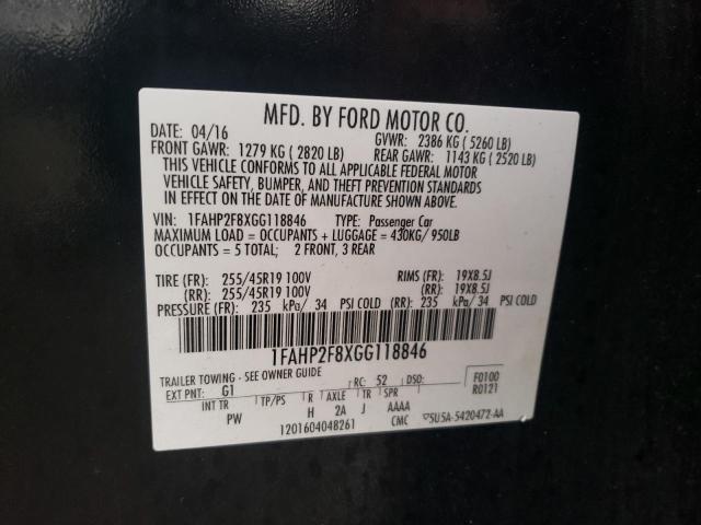 Фото 10 с аукциона – 2016 FORD TAURUS LIM с VIN 1FAHP2F8XGG118846