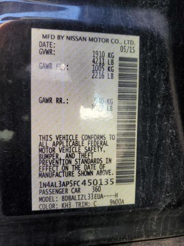 Photo 10 from auction – 2015 NISSAN ALTIMA 2.5 with VIN 1N4AL3AP5FC450135