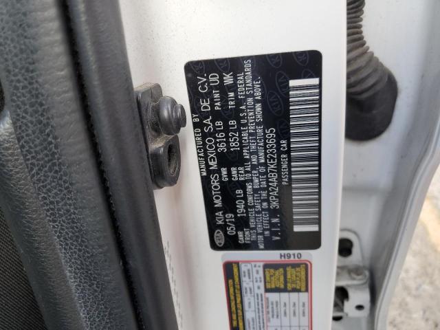 Photo 10 from auction – 2019 KIA RIO S with VIN 3KPA24AB7KE233695