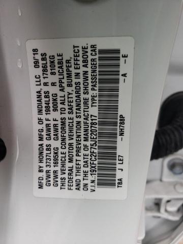 Photo 10 from auction – 2018 HONDA CIVIC EX with VIN 19XFC2F75JE207817