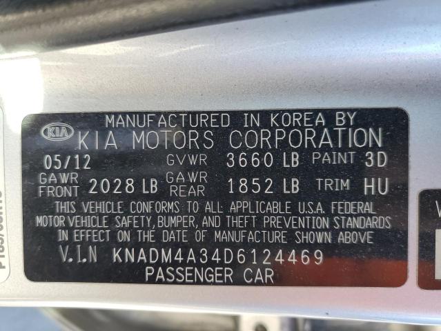 Photo 10 from auction – 2013 KIA RIO LX with VIN KNADM4A34D6124469