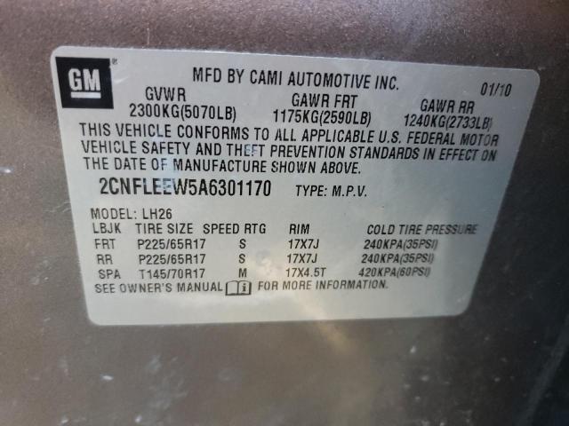 Foto 10 de la subasta – 2010 CHEVROLET EQUINOX LT con VIN 2CNFLEEW5A6301170