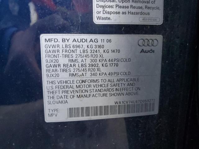 Photo 10 from auction – 2007 AUDI Q7 4.2 QUA with VIN WA1CV74L67D059272