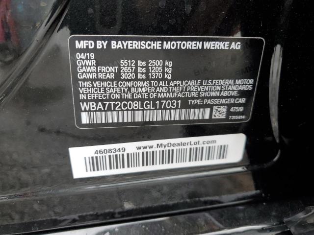 Photo 10 from auction – 2020 BMW 740 I with VIN WBA7T2C08LGL17031