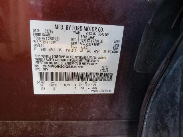 Photo 10 from auction – 2016 FORD EDGE TITAN with VIN 2FMPK4K9XGBB30786