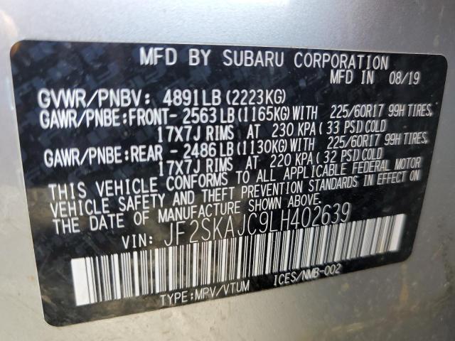 Photo 10 from auction – 2020 SUBARU FORESTER P with VIN JF2SKAJC9LH402639
