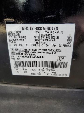 Photo 10 from auction – 2017 FORD EXPLORER X with VIN 1FM5K7D83HGA42380