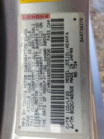 Photo 10 from auction – 2001 LEXUS IS 300 with VIN JTHBD182910020336
