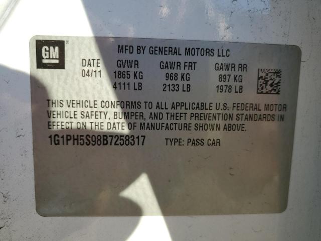 Photo 10 from auction – 2011 CHEVROLET CRUZE LTZ with VIN 1G1PH5S98B7258317