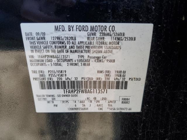 Photo 10 from auction – 2010 FORD TAURUS LIM with VIN 1FAHP2FW8AG113571