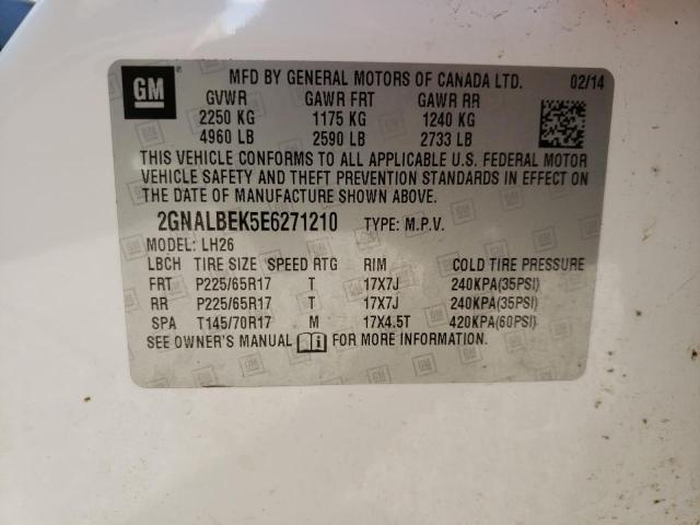 Photo 10 from auction – 2014 CHEVROLET EQUINOX LT with VIN 2GNALBEK5E6271210