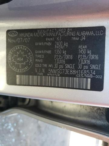Photo 10 from auction – 2008 HYUNDAI SANTA FE G with VIN 5NMSG73E88H168534