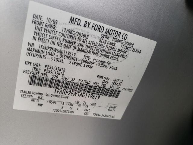 Photo 10 from auction – 2010 FORD TAURUS SEL with VIN 1FAHP2EW5AG119619