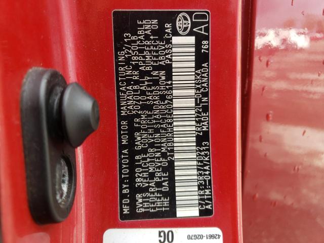 Photo 10 from auction – 2014 TOYOTA COROLLA L with VIN 2T1BURHE8EC076614
