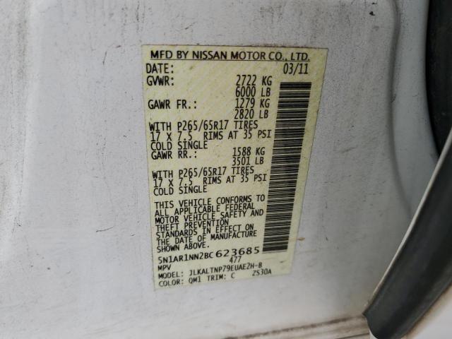 Photo 10 from auction – 2011 NISSAN PATHFINDER with VIN 5N1AR1NN2BC623685