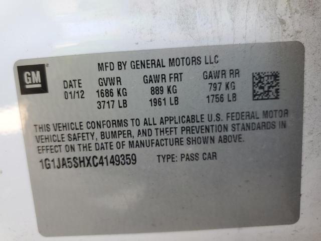 Foto 10 de la subasta – 2012 CHEVROLET SONIC LS con VIN 1G1JA5SHXC4149359