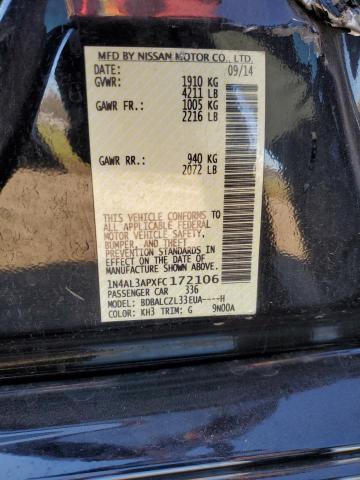 Photo 10 from auction – 2015 NISSAN ALTIMA 2.5 with VIN 1N4AL3APXFC172106